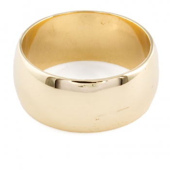 9ct gold 6.3g 8.4mm D-shape Wedding Ring size O